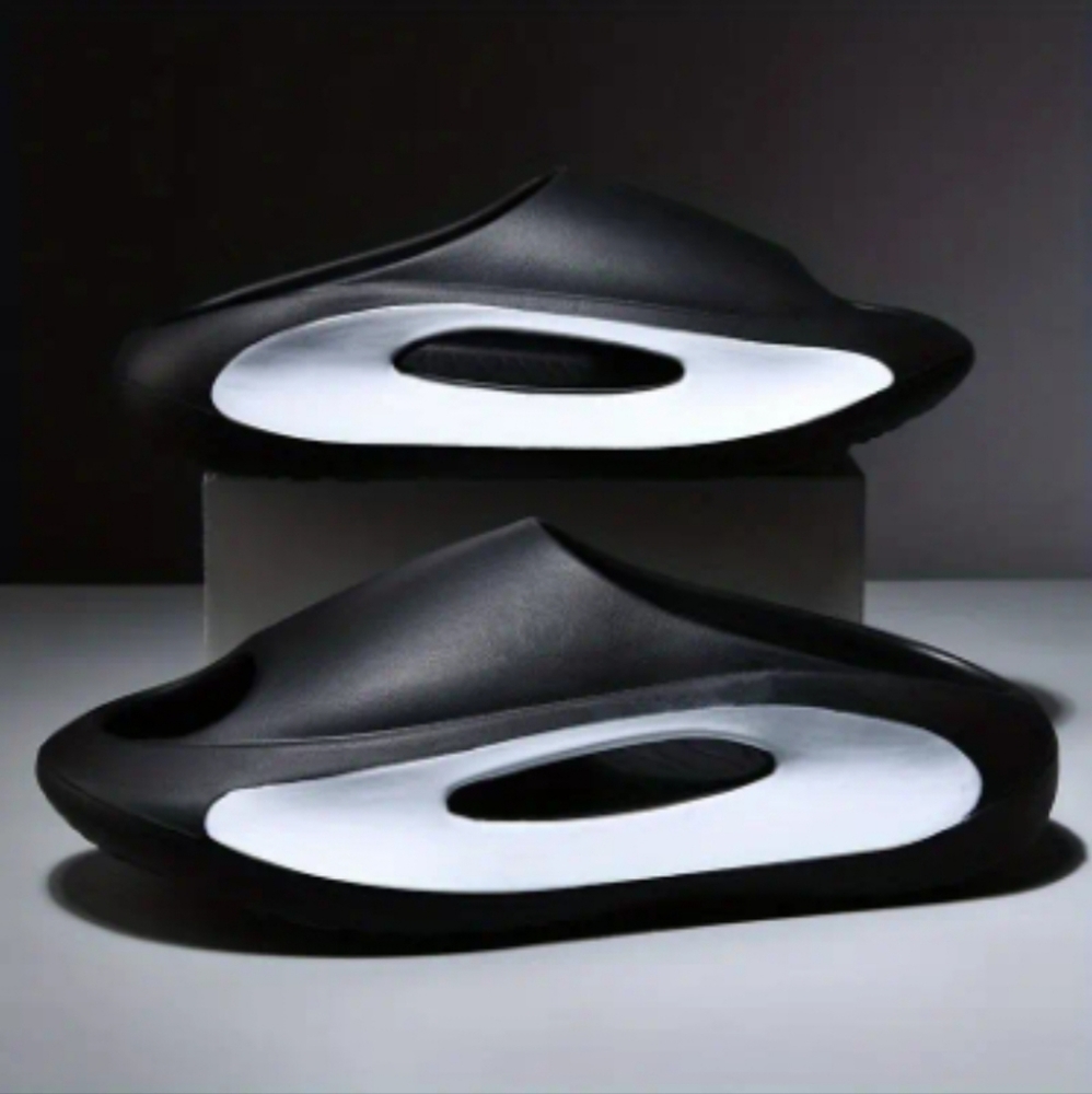 Men's Casual Lightweight Slippers, Open Toe Home Shoes For Shower,